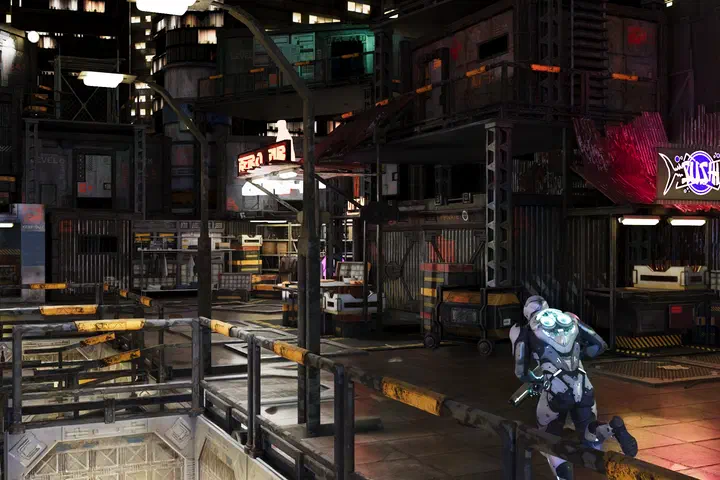 Path-traced scene reconstructed from adaptively placed samples.